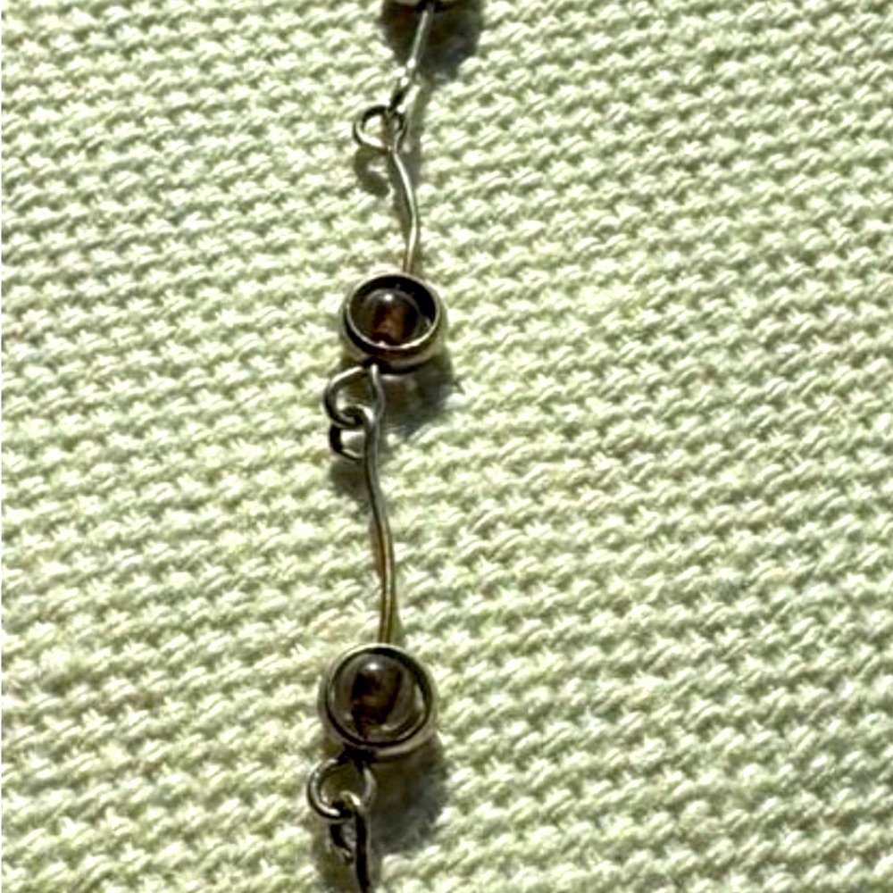 Ankle Bracelet 925 Sterling Silver Black Beads